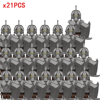 21pcs/monte Medieval Clássico Filme de Uruk-hai Orc Grupo do Exército Orcus Números de Blocos de Construção de SDA Figuras de Brinquedos Para Crianças