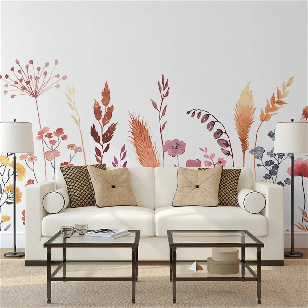 Personalizado-Americana de flores e grama papel de parede para sala de estar simples revestimento de parede PLANO de fundo da arte mural 3d papel de parede para quarto Imagem 1