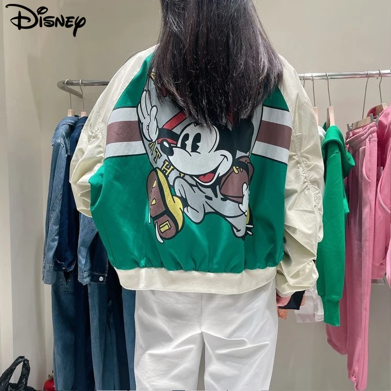 Disney 2022 Nova Chegada De Moda Outono De Algodão Solto E Casual Dos Desenhos Animados Do Mickey Mouse Imprimir Jaqueta De Roupas De Marca Zíper Coats Imagem 2