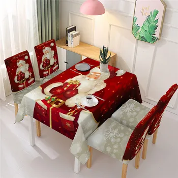 5pcs/set Feliz Natal 2022 Toalha de mesa Cadeira coberta Decorações de Natal para a Casa Ornamento Feliz Ano Novo Decoração de Natal 2023