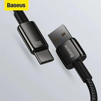 Baseus 100W USB Tipo C Cabo Para Samsung Pro Carregamento Rápido Fio USB-Carregador C Cabo de Dados Para Huawei P30 Realme Oneplus Poco F3