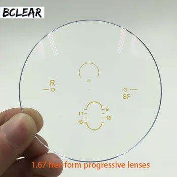 BCLEAR 1.67 ASP Anti Radiação Multifocal Progressiva de Forma Livre Lentes multifocais Óculos Personalizado Lente para Ver de Longe e de Perto 1