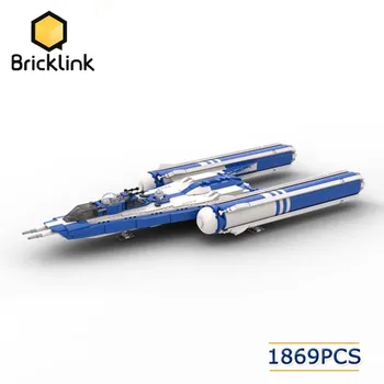 Bricklink MOC 75181 Idéia de Estrela de Cinema Y-wing Starfighter Padrão Blue Bomber Nave espacial Blocos de Construção de Brinquedos Para Crianças Menino de Presente