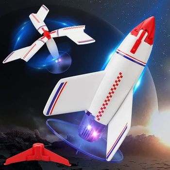 Lançador de foguetes Brinquedo para Crianças Reutilizáveis Elétrica Avião de Brinquedo com Lançador de Espuma e Foguetes de Carregamento USB de Ar Lançador de Foguetes ao ar livre 1