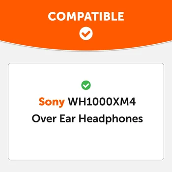 Macio Proteína de Couro de Espuma de Memória Almofadas Almofadas Almofadas de Substituição Para Sony WH-1000XM4 WH1000XM4 WH 1000 XM4 Fones de ouvido 2