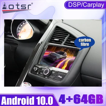 Para o Audi R8 V8 V10 De 2007 - 2014 Android Multimídia para Carro Automático de Áudio do Leitor de Rádio Estéreo em seu GPS Navi Unidade de Cabeçote Din Carplay de Fibra de Carbono 1