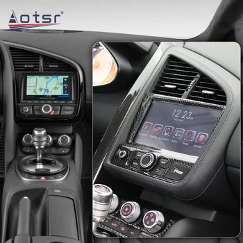 Para o Audi R8 V8 V10 De 2007 - 2014 Android Multimídia para Carro Automático de Áudio do Leitor de Rádio Estéreo em seu GPS Navi Unidade de Cabeçote Din Carplay de Fibra de Carbono 2