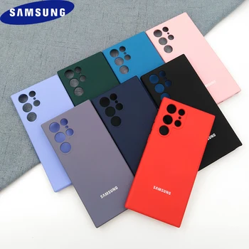 Samsung Galaxy S22 Plus Ultra Caso de Líquidos Capa de Silicone Toque Sedoso Completo de Proteção à prova de Choque Shell Para Galaxy S 22Ultra S22+