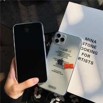 UIGO de Silicone Transparente Rótulo de Letras de Telefone de Caso Para o iPhone 13 12 Mini Pro 11 Pro X XR Xs Max 7 8 Plus TPU Macio Tampa transparente 2